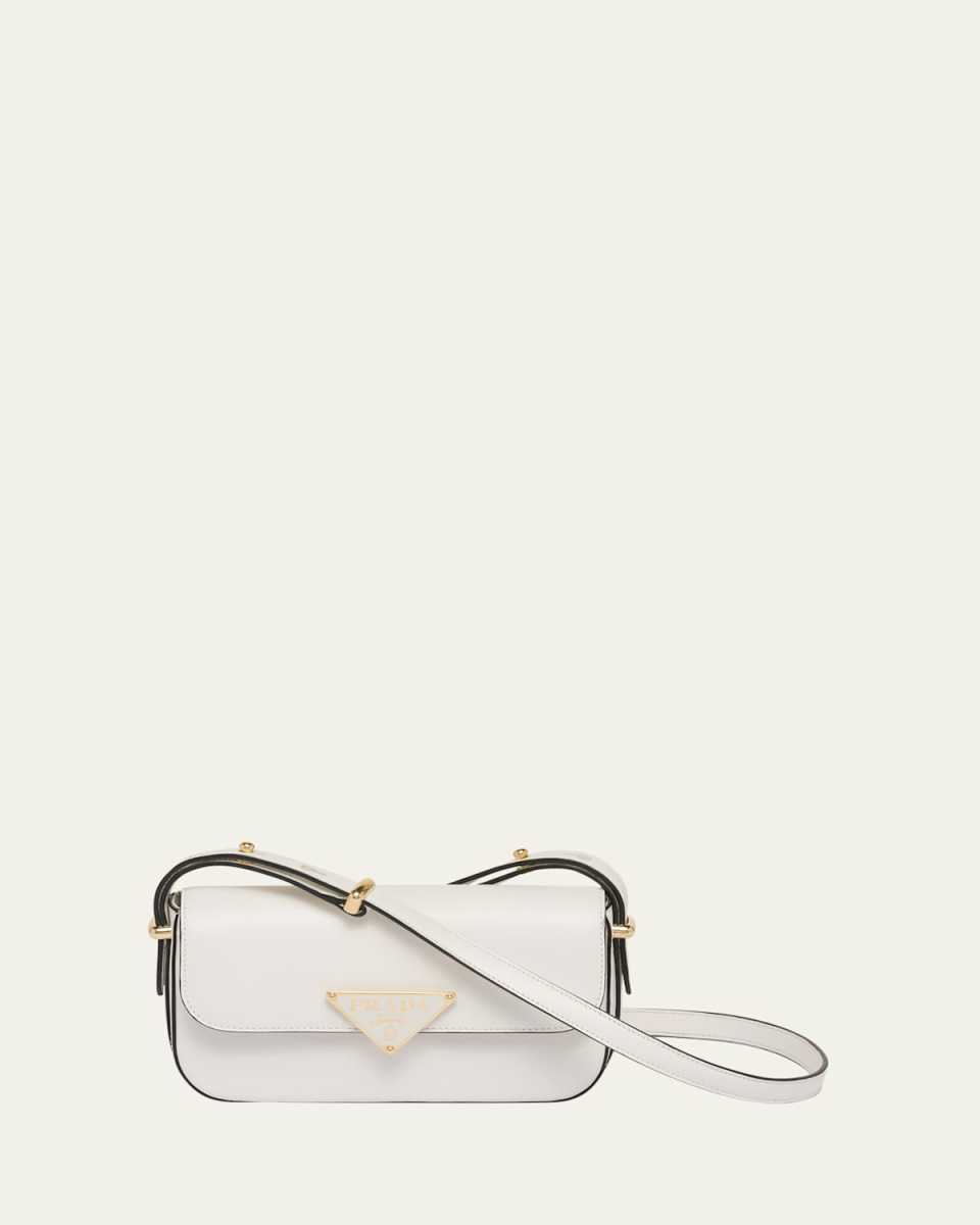 Triangle Flap Leather Shoulder Bag